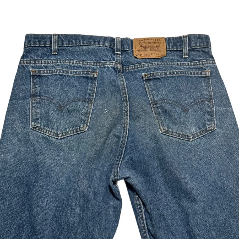 Vintage 1995 Levi's 505 Regular Fit Straight Leg Jeans Mens 38x32 (Fit 37x30.75)